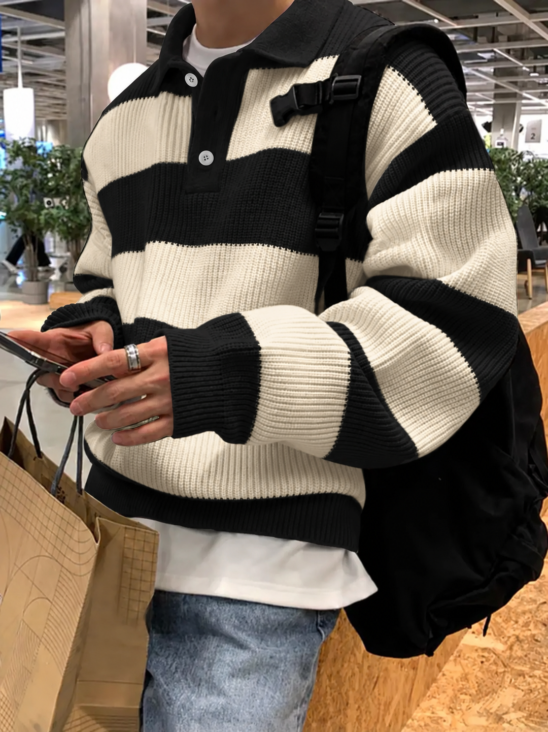 THE WEEKEND STRIPE KNIT POLO