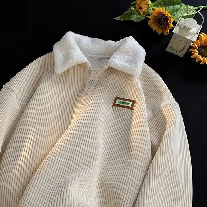 Corduroy Polo collar sweater