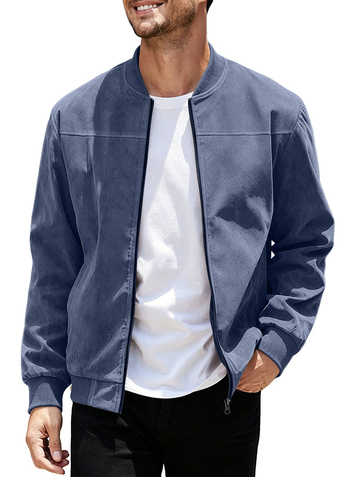 MEN’S FAUX SUEDE BOMBER JACKET