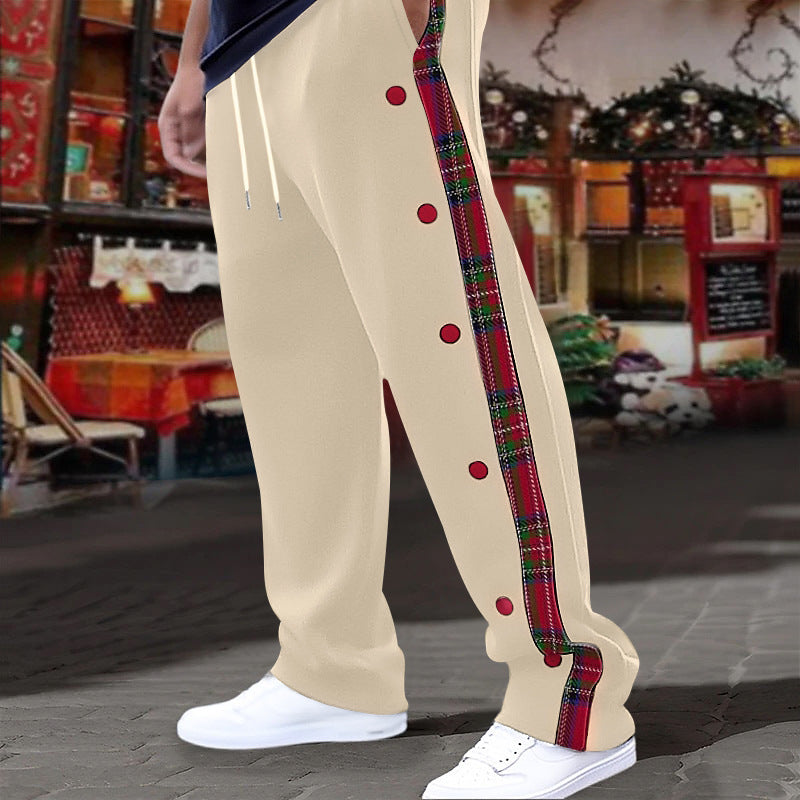 Men’s Plaid Side-Panel Snap Track Pants