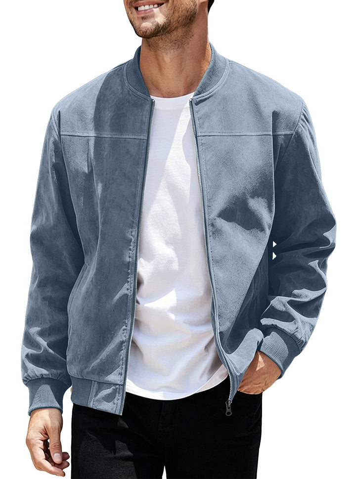 MEN’S FAUX SUEDE BOMBER JACKET