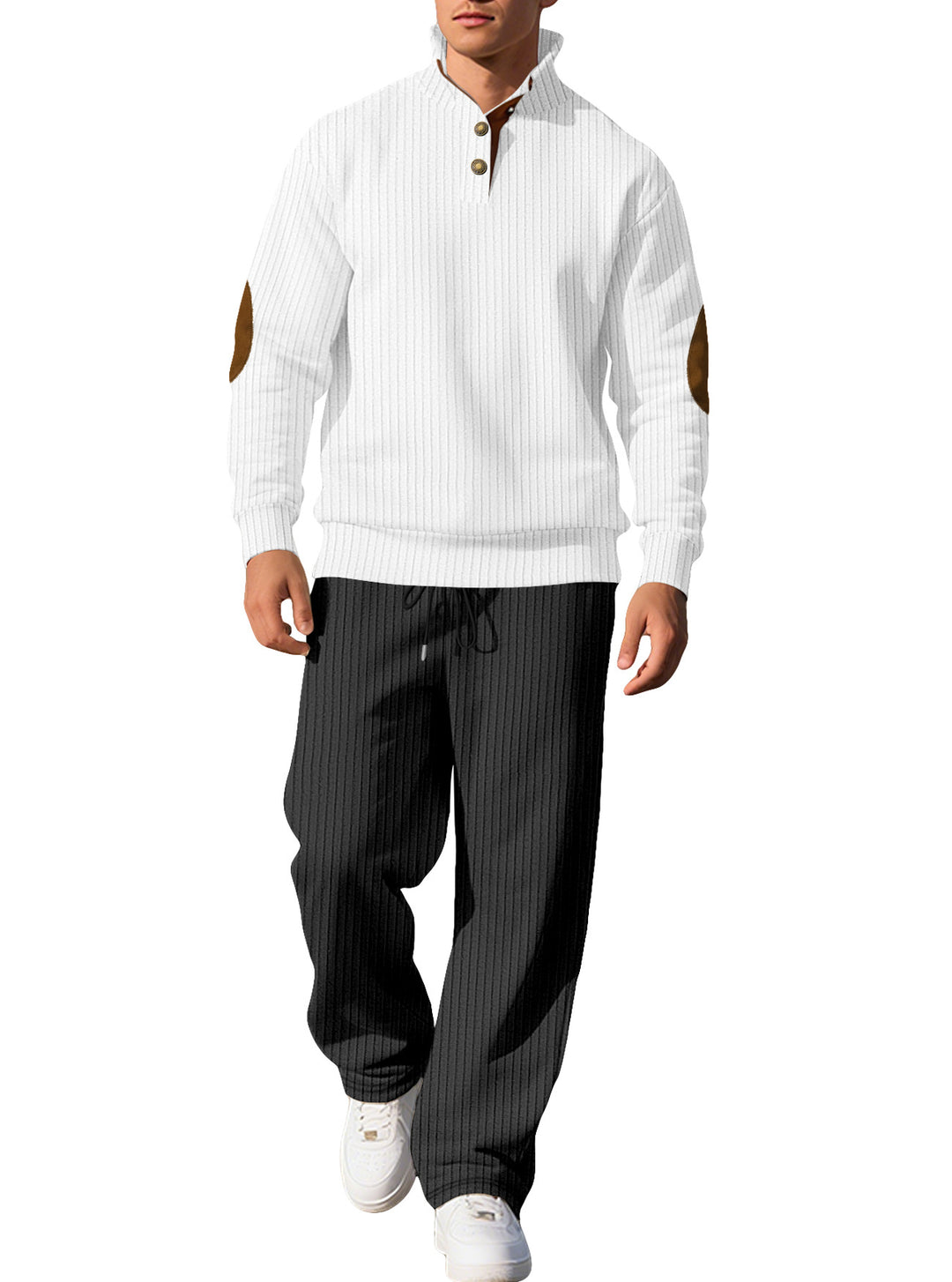 Men’s Ribbed Henley Pullover &amp; Jogger Set
