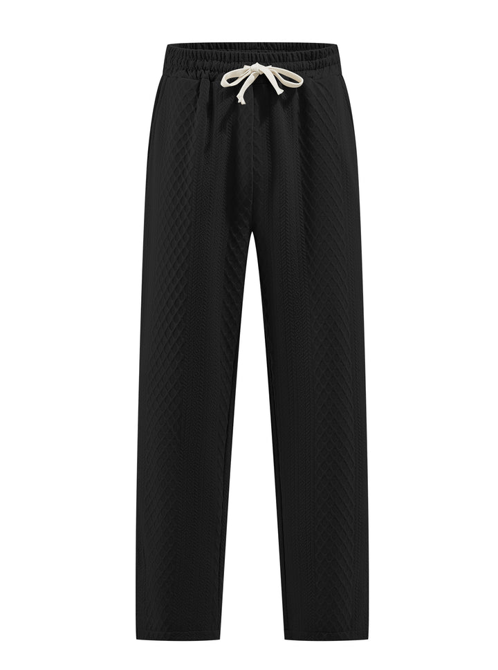 Men’s Textured Drawstring Casual Pants