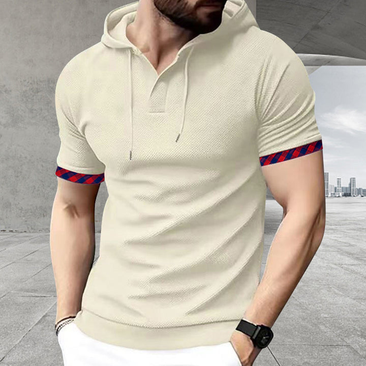 Men’s Textured Hooded Polo Shirt