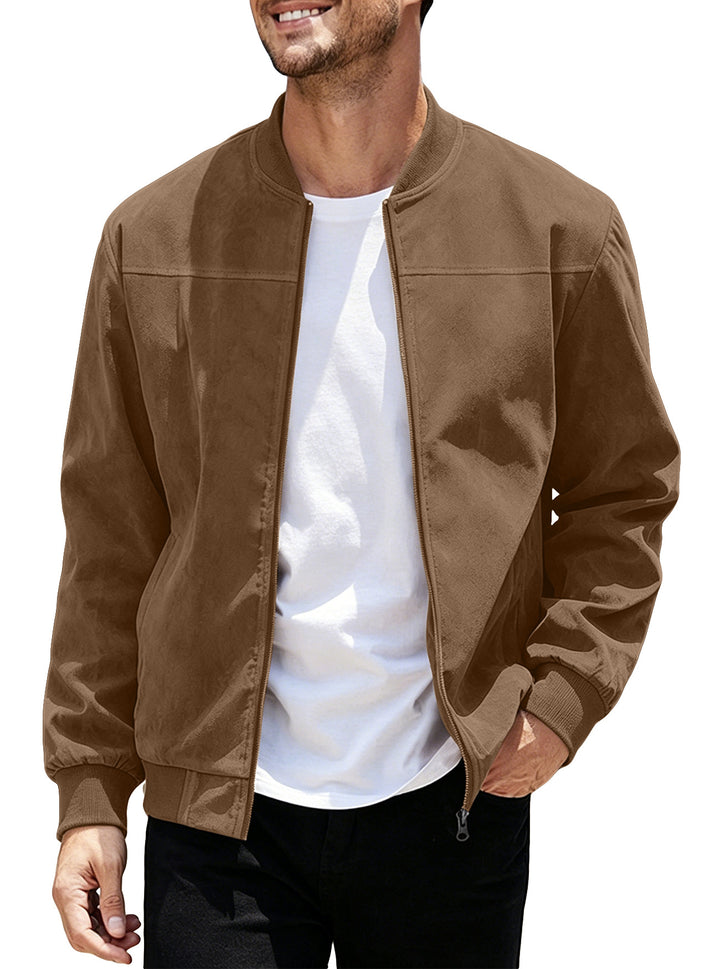 MEN’S FAUX SUEDE BOMBER JACKET
