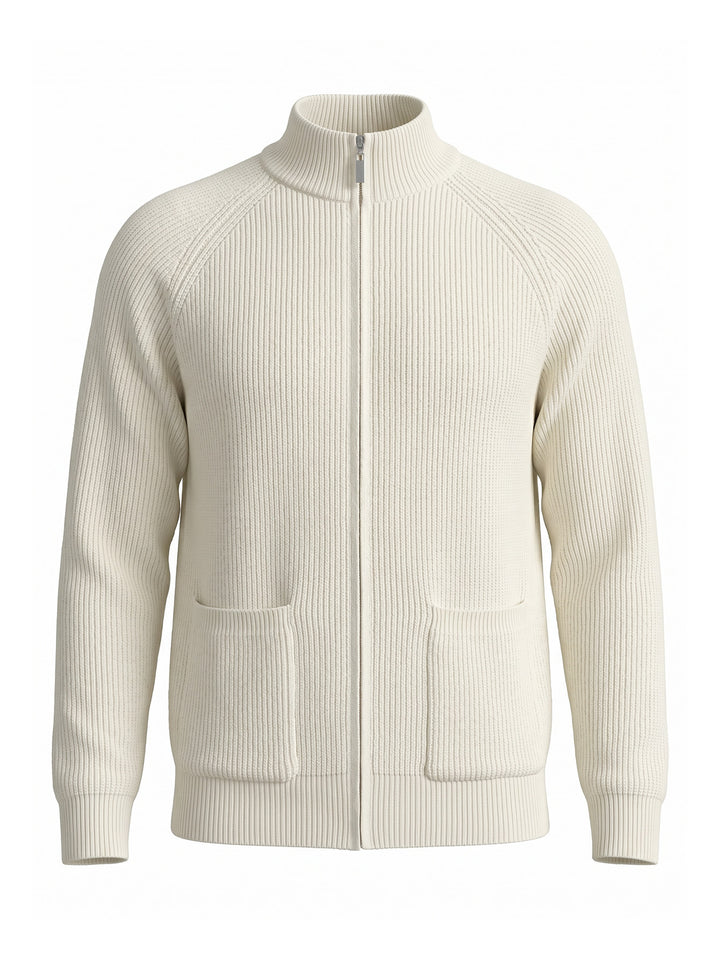 MEN’S RIBBED FULL-ZIP CARDIGAN