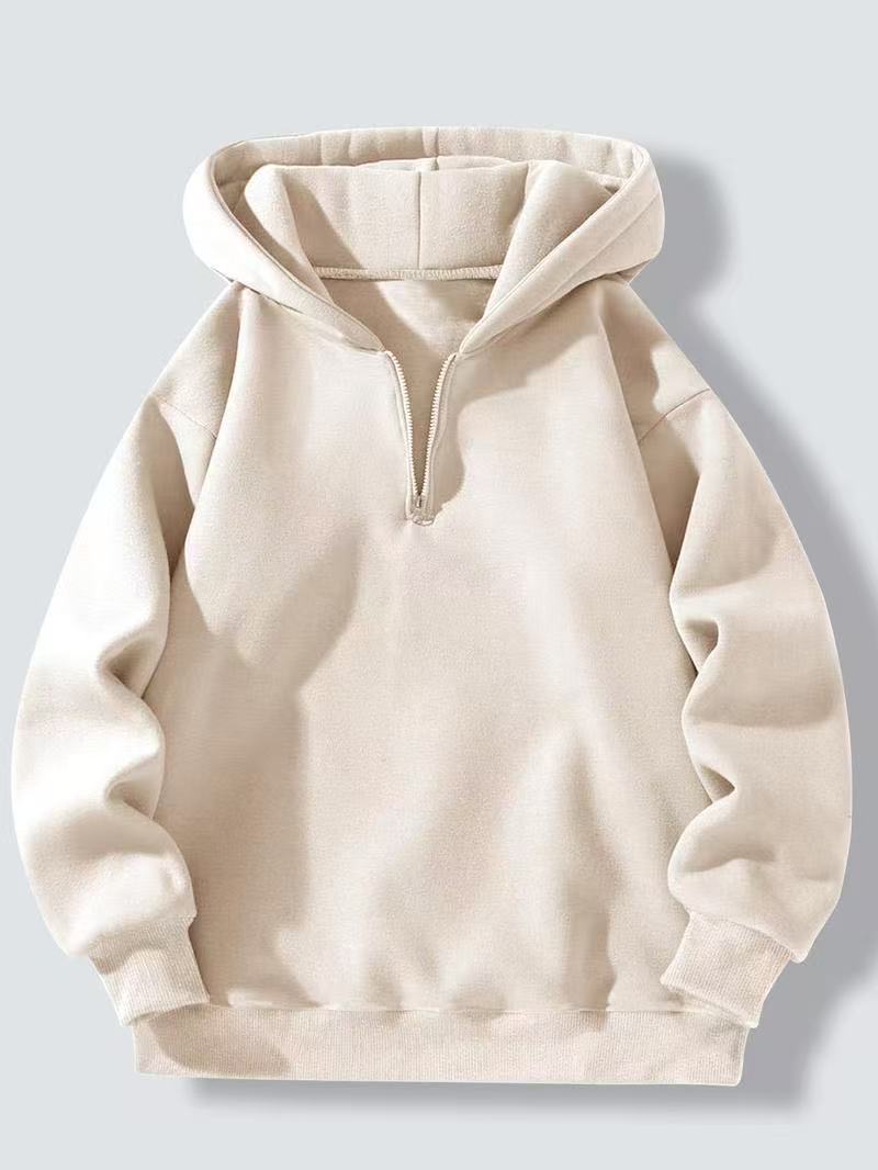 RELAXED HALF-ZIP PULLOVER HOODIE