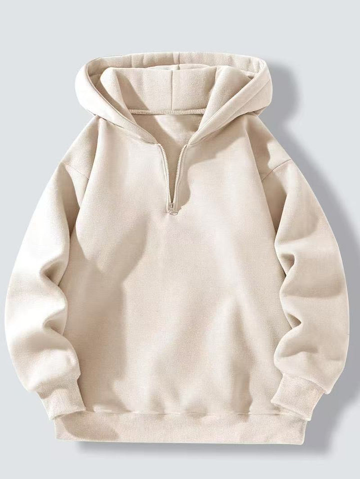 RELAXED HALF-ZIP PULLOVER HOODIE