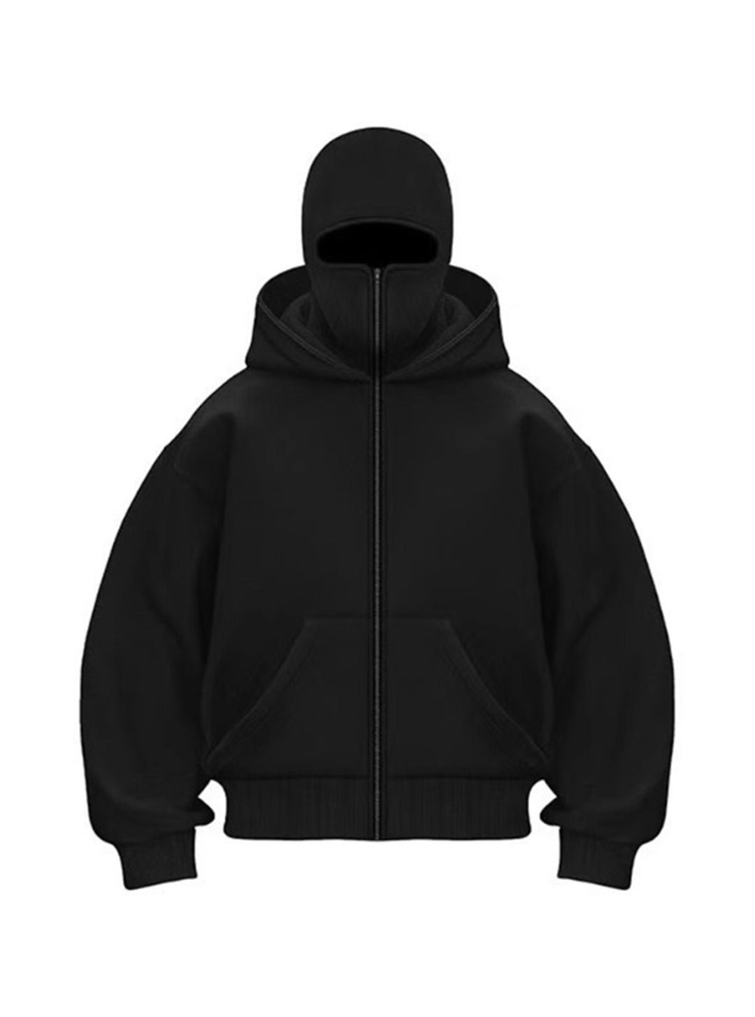 Full-Zip Double-Layer Streetwear Hoodie