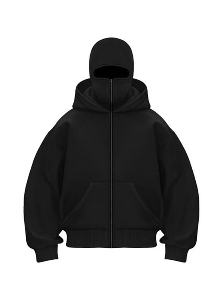 Full-Zip Double-Layer Streetwear Hoodie