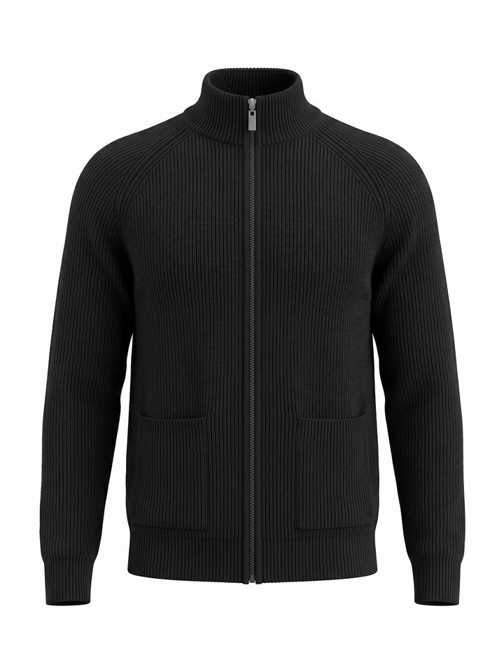 MEN’S RIBBED FULL-ZIP CARDIGAN