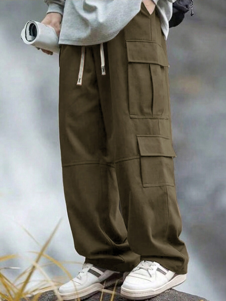 Men’s Utility Multi-Pocket Wide-Leg Cargo Pants