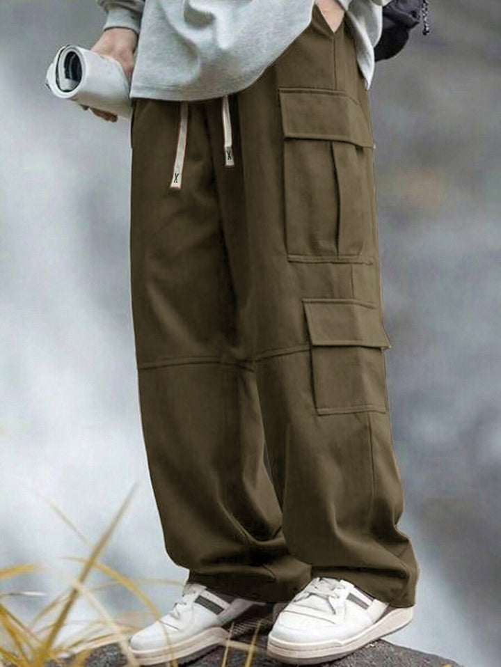 Men’s Utility Multi-Pocket Wide-Leg Cargo Pants