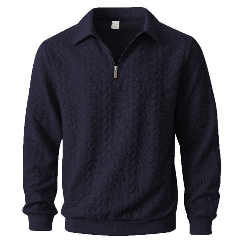 CABLE-KNIT HALF-ZIP SWEATER