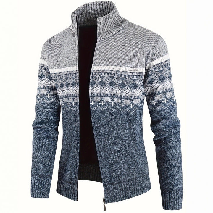Men’s Nordic-Pattern Knit Cardigan