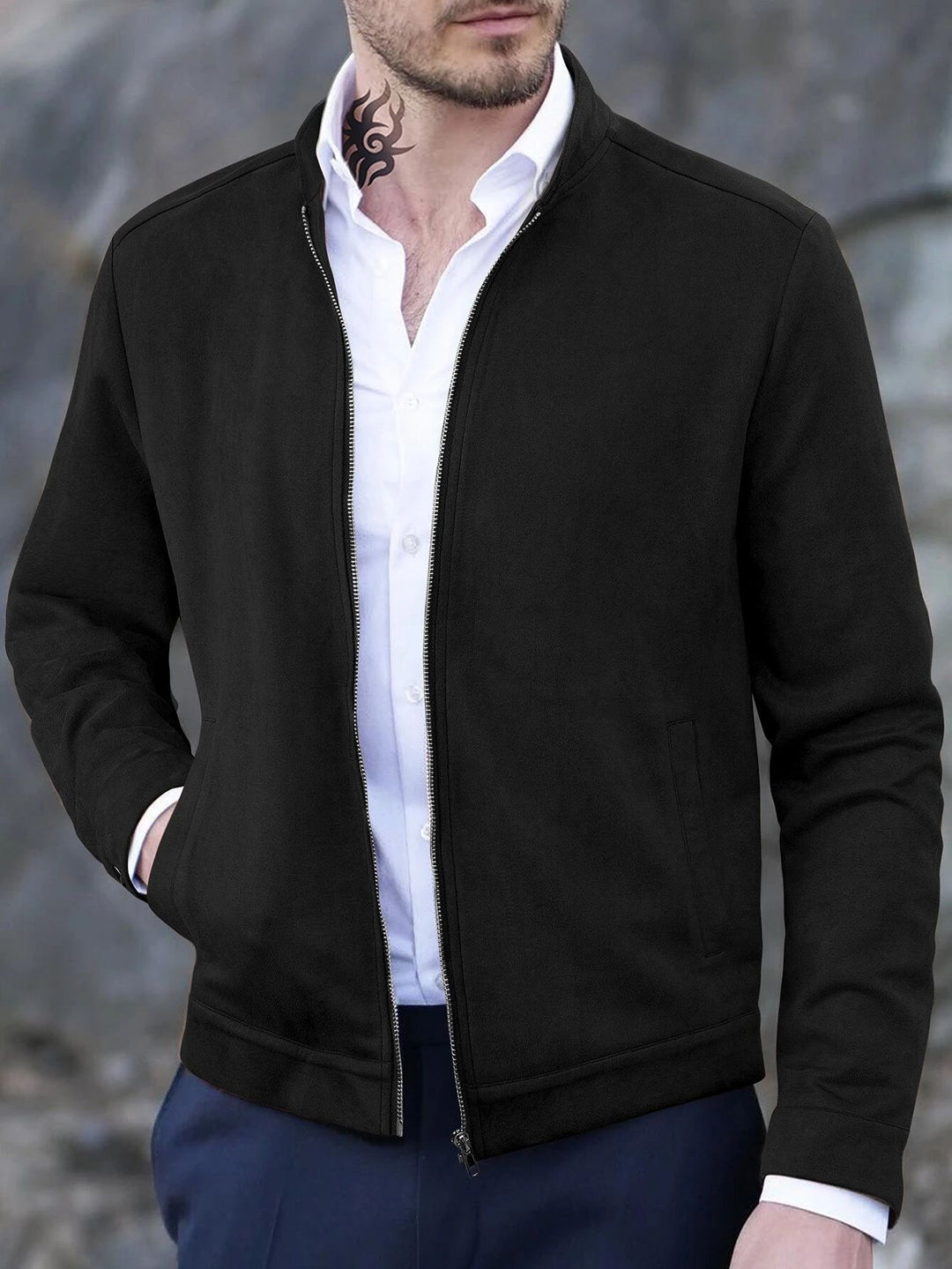 MODERN ZIP-UP KNIT JACKET