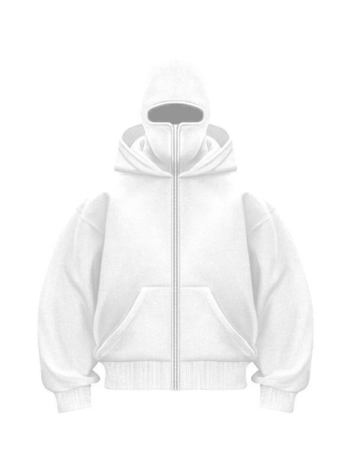 Full-Zip Double-Layer Streetwear Hoodie