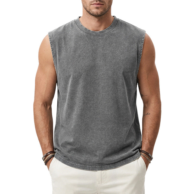 Heavyweight Washed Cotton Sleeveless T-Shirt