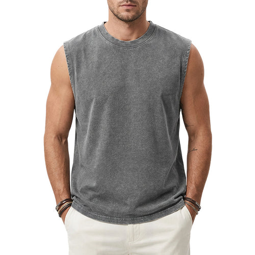 Heavyweight Washed Cotton Sleeveless T-Shirt