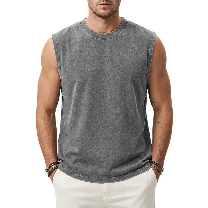 Heavyweight Washed Cotton Sleeveless T-Shirt