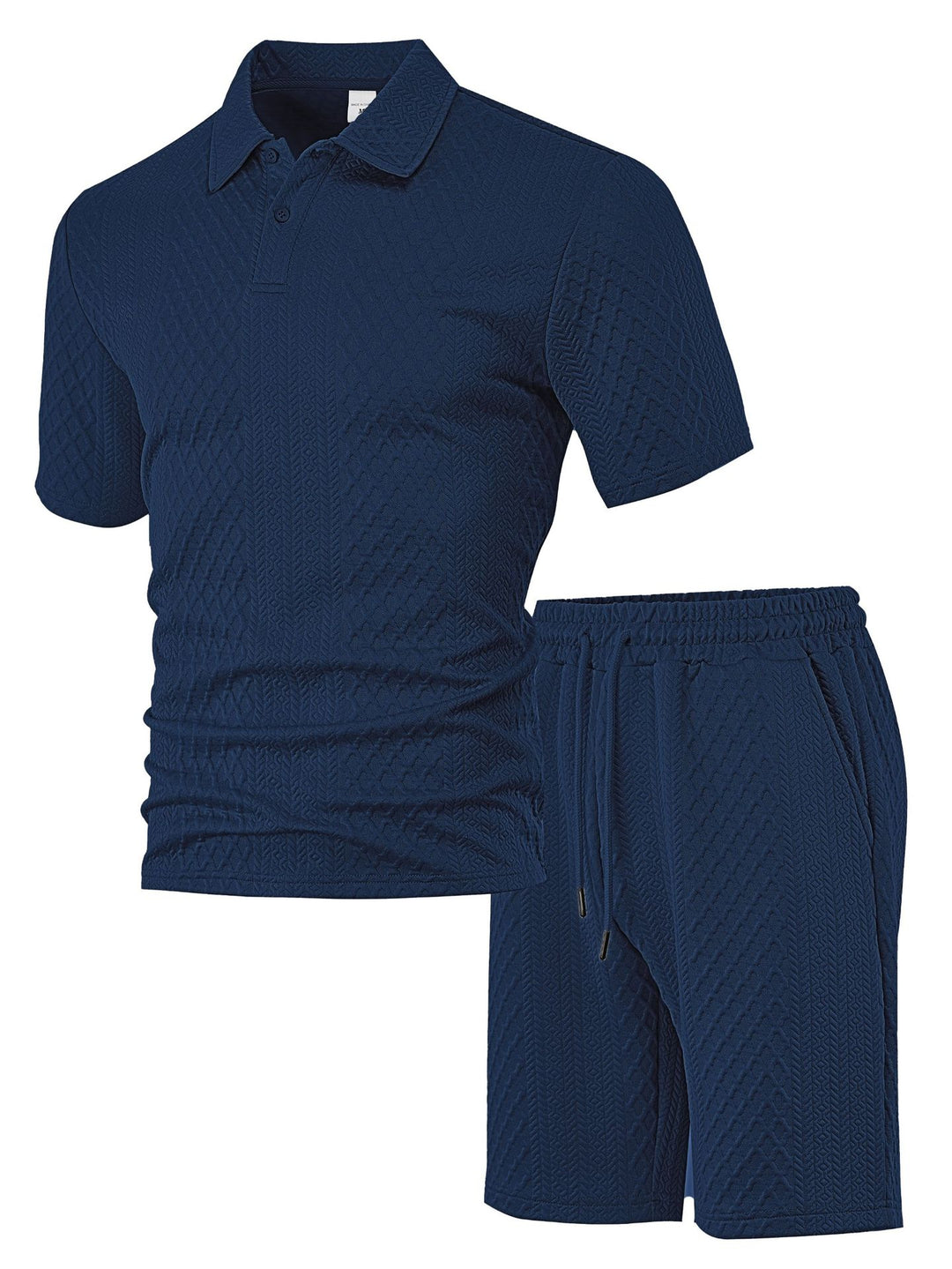 Men’s Textured Polo &amp; Shorts Set