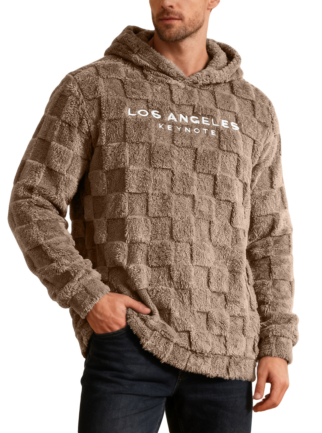 Men’s Textured Sherpa Fleece Hoodie