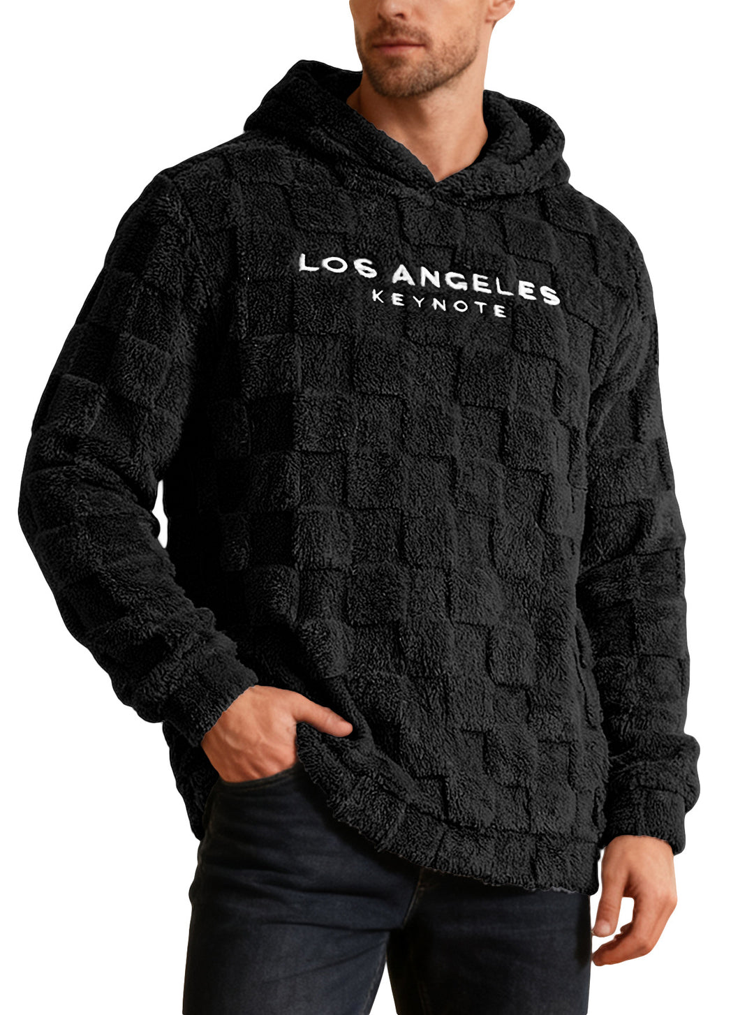 Men’s Textured Sherpa Fleece Hoodie