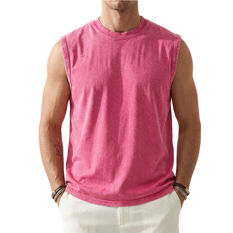 Heavyweight Washed Cotton Sleeveless T-Shirt