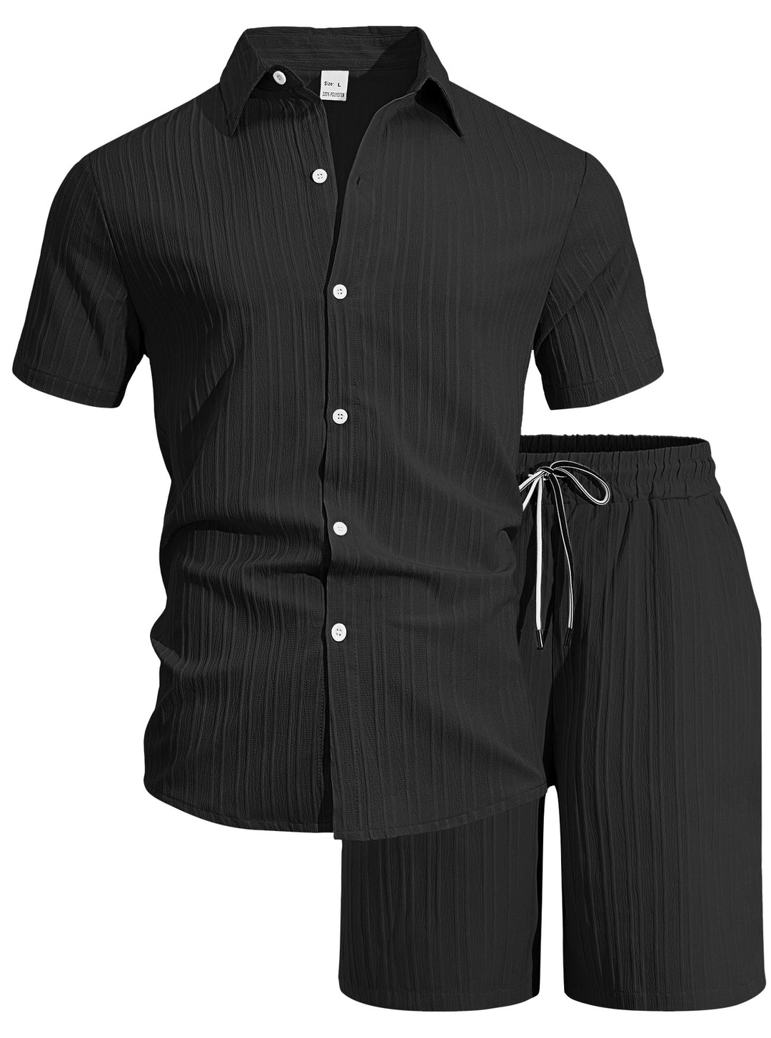 COASTLINE TEXTURED SHIRT &amp; SHORTS SET