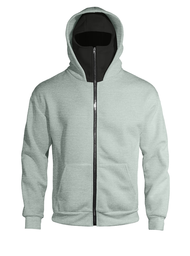 Full-Zip Double-Layer Streetwear Hoodie