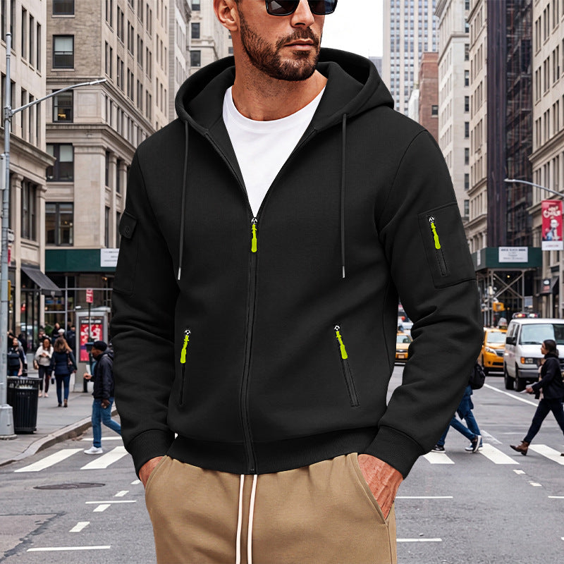 MEN’S FLEECE-LINED ZIP HOODIE
