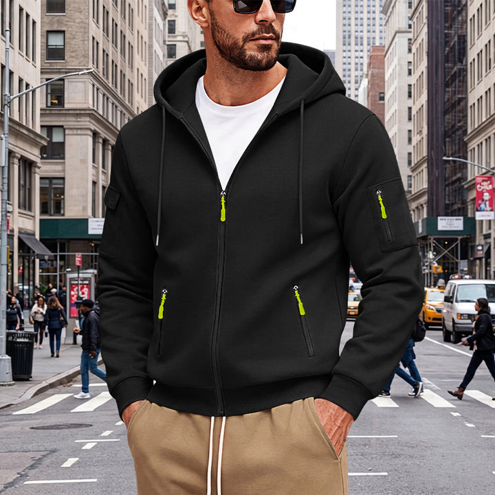 MEN’S FLEECE-LINED ZIP HOODIE