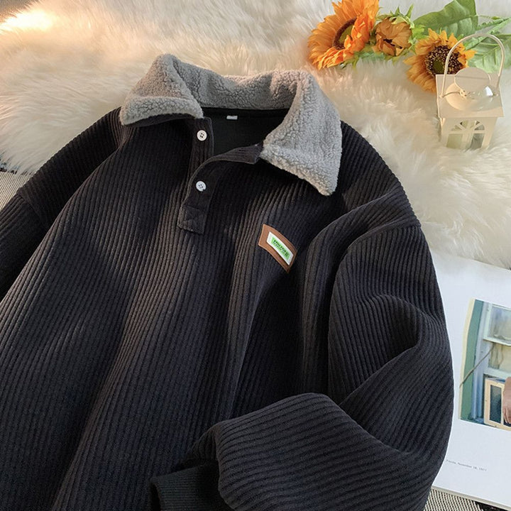 Corduroy Polo collar sweater