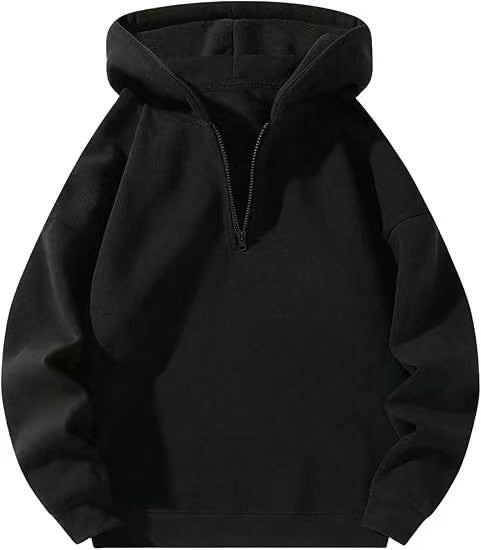 RELAXED HALF-ZIP PULLOVER HOODIE