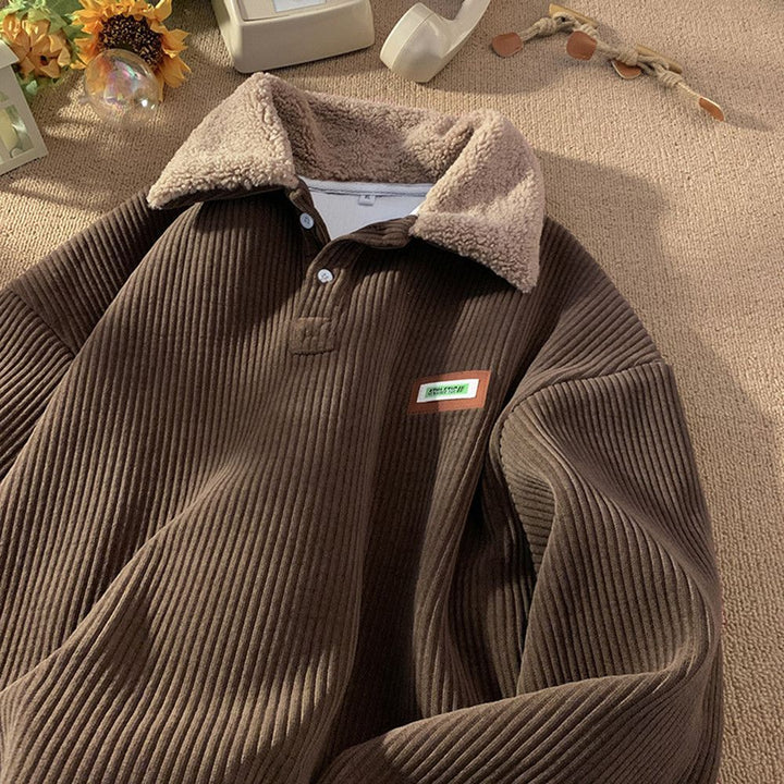 Corduroy Polo collar sweater