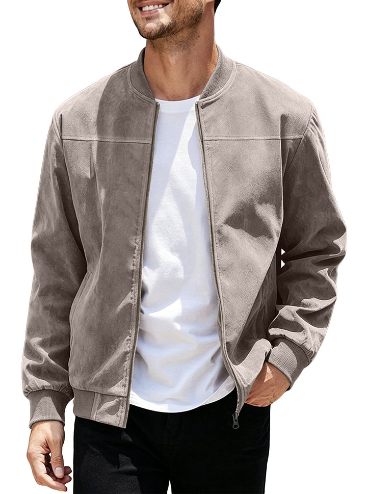 MEN’S FAUX SUEDE BOMBER JACKET