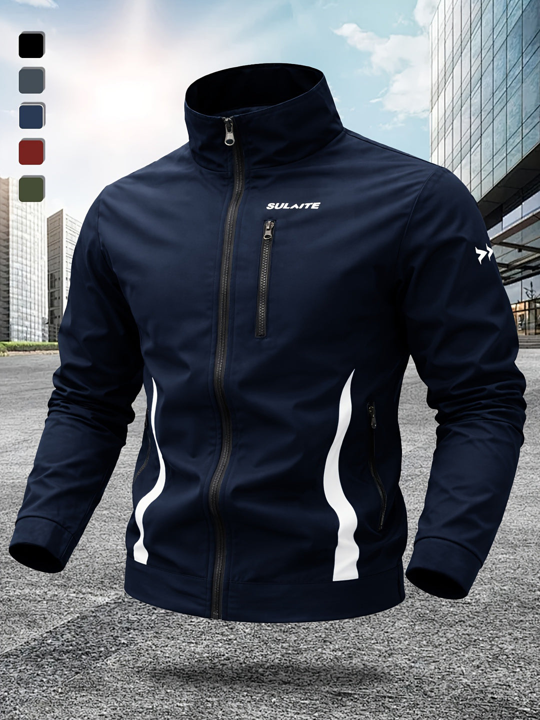 Men’s stand collar windproof jacket