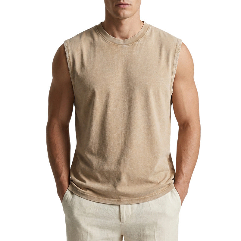 Heavyweight Washed Cotton Sleeveless T-Shirt