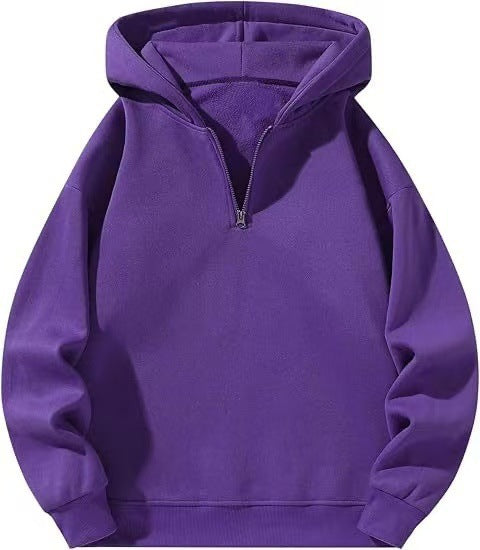 RELAXED HALF-ZIP PULLOVER HOODIE