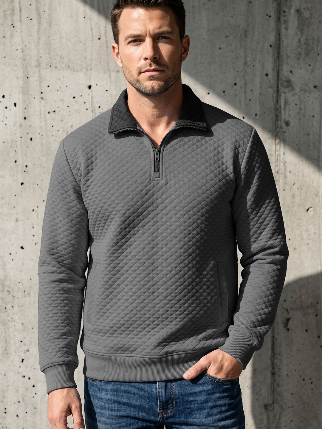Men’s Quilted Quarter-Zip Pullover