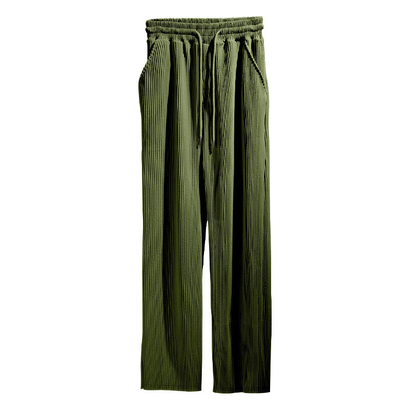 Men’s Textured Pleated Drawstring Pants