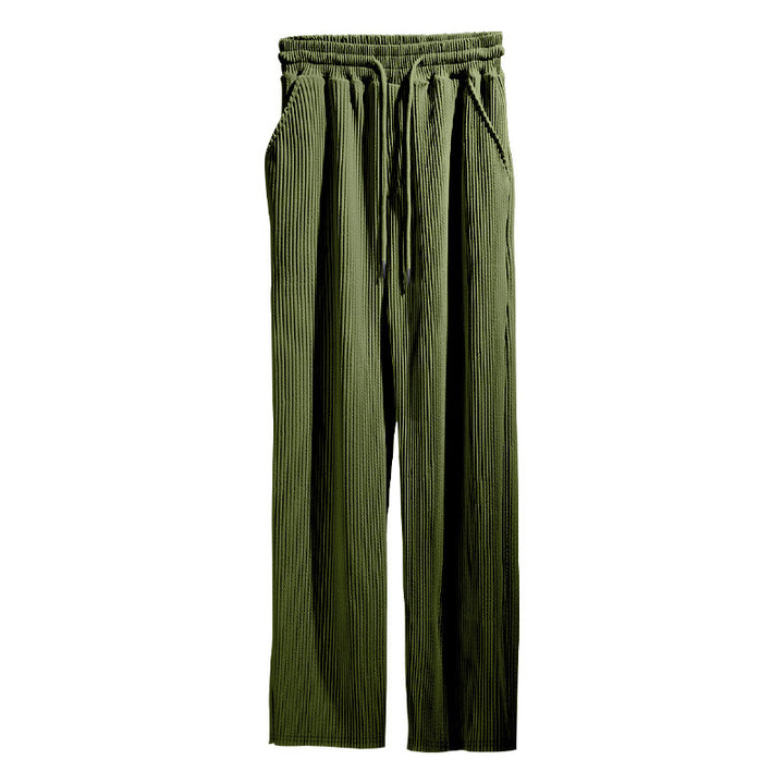 Men’s Textured Pleated Drawstring Pants