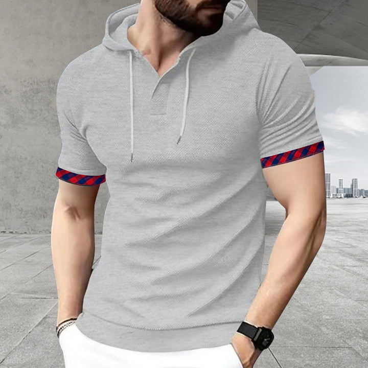 Men’s Textured Hooded Polo Shirt