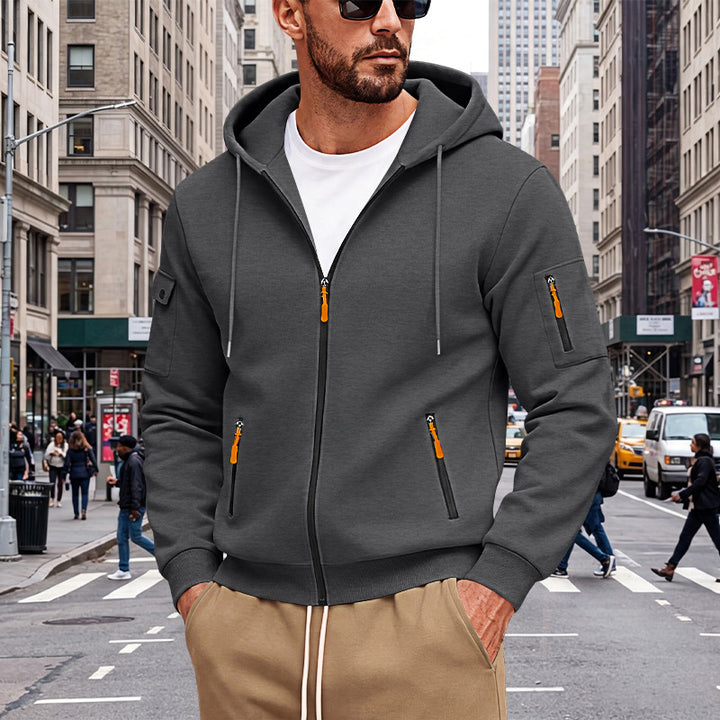 MEN’S FLEECE-LINED ZIP HOODIE