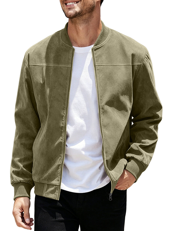 MEN’S FAUX SUEDE BOMBER JACKET