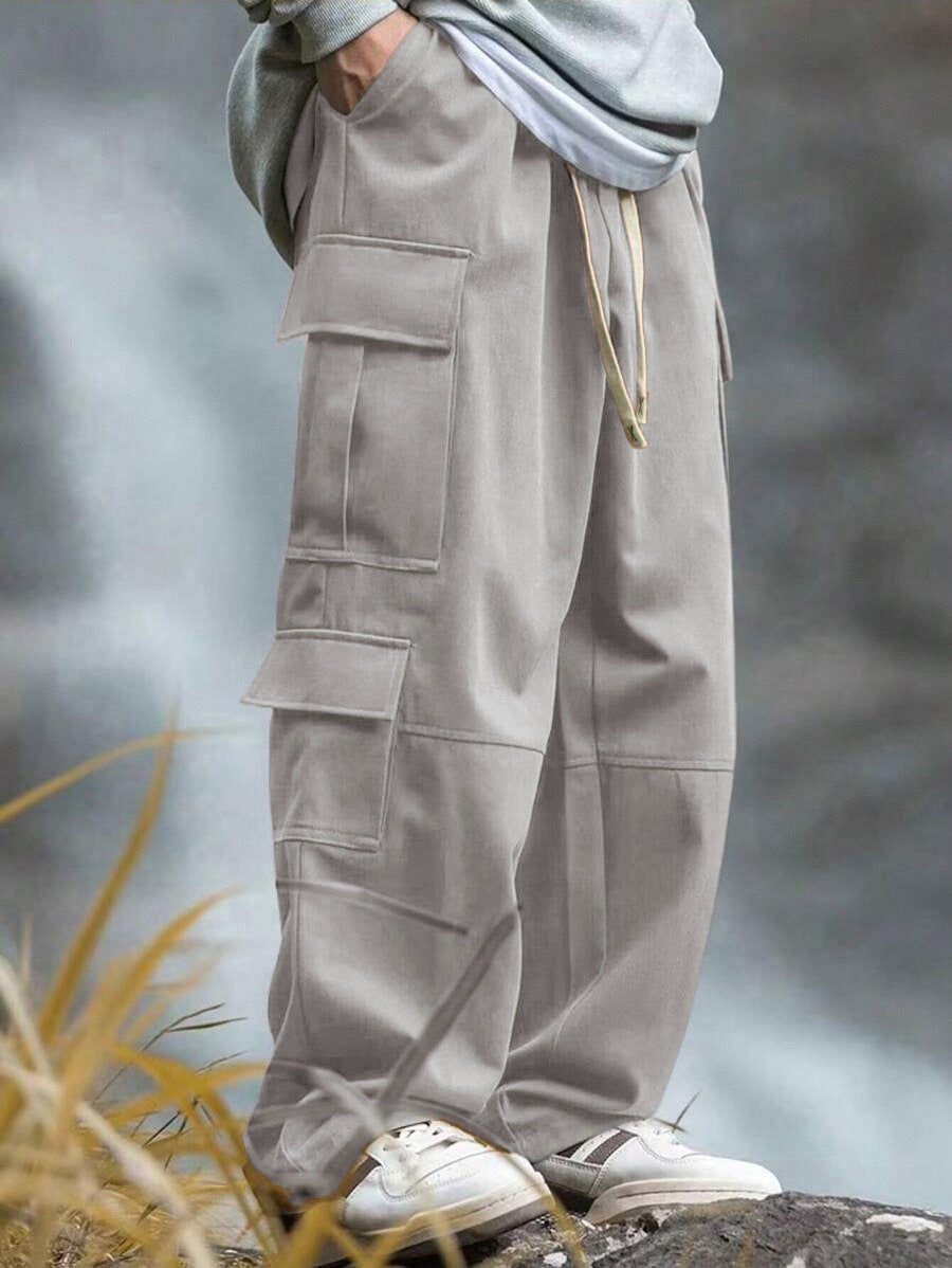 Men’s Utility Multi-Pocket Wide-Leg Cargo Pants