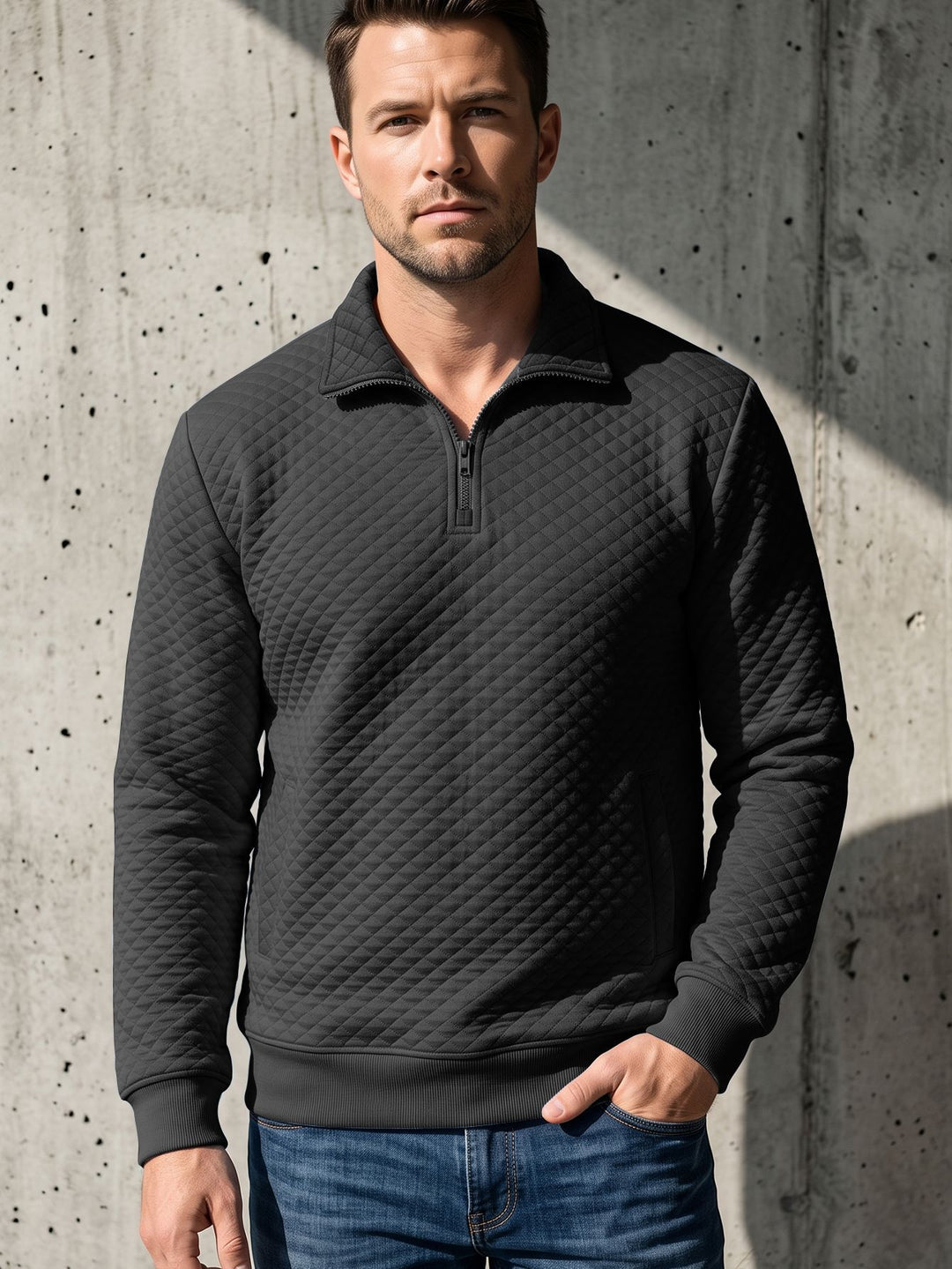 Men’s Quilted Quarter-Zip Pullover