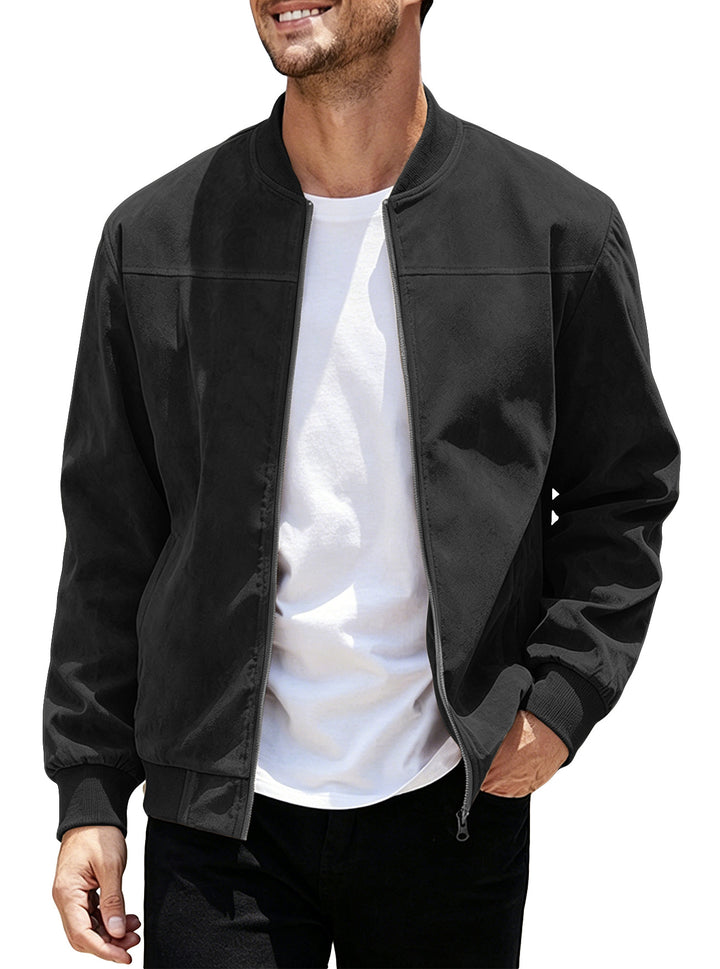 MEN’S FAUX SUEDE BOMBER JACKET