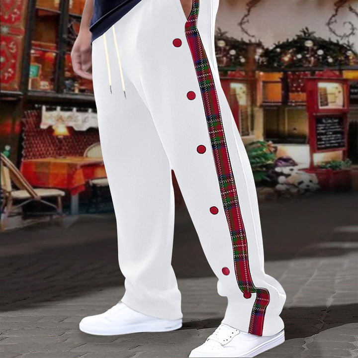 Men’s Plaid Side-Panel Snap Track Pants