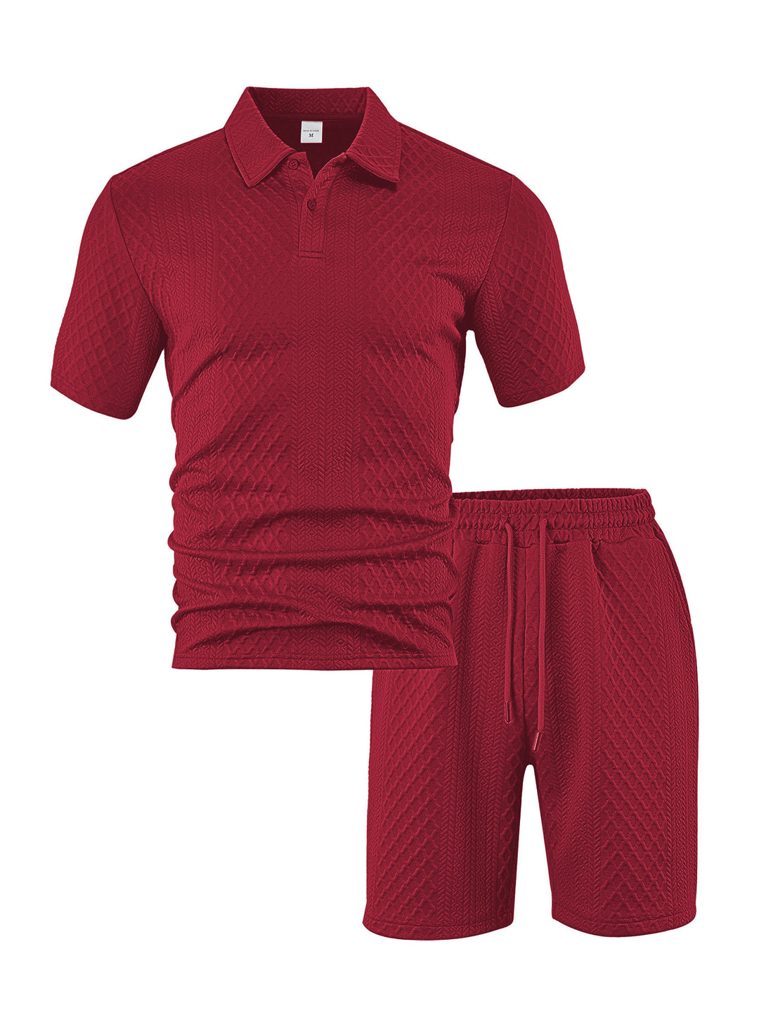 Men’s Textured Polo &amp; Shorts Set